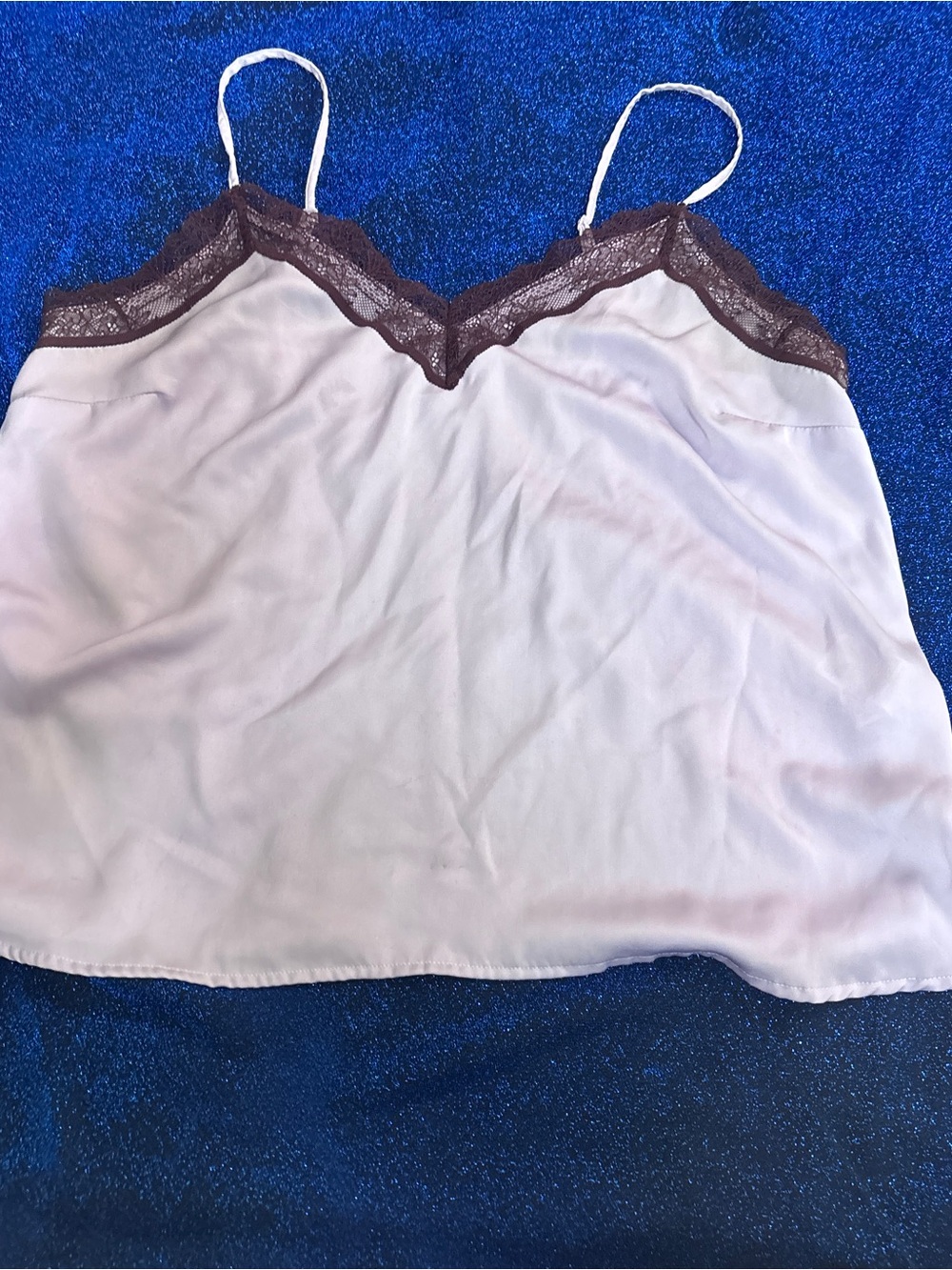 Old Navy Light Purple Cami with Burgundy Lace Trim